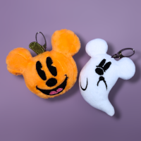 Spooky Ghost and Pumpkin Bag Charm Set