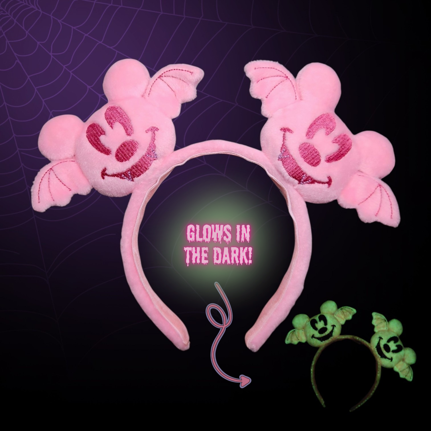 Pink Bat Glow in the Dark Ears